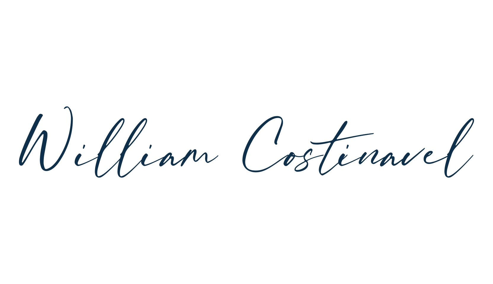 William Costinavel, script handwritten fancy decorative calligraphy font preview