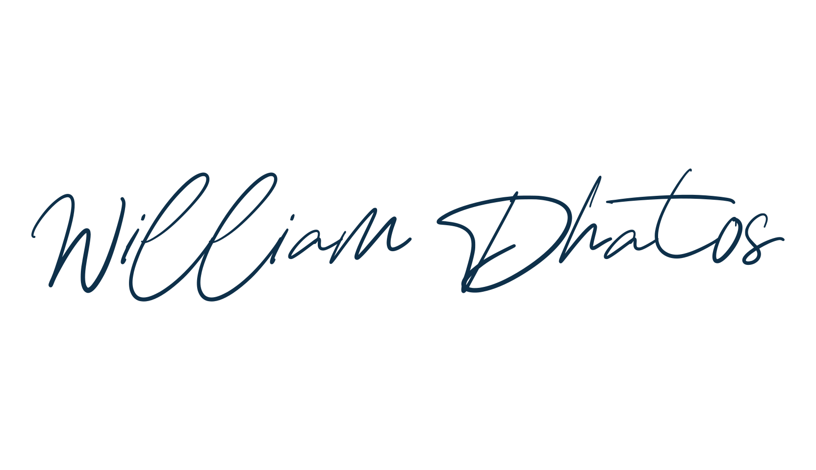 William Dhatos, script handwritten fancy decorative calligraphy font preview