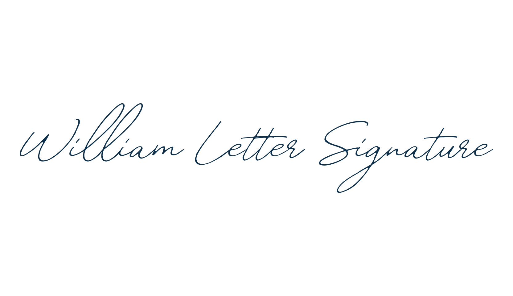 William Letter Signature, handwriting font preview