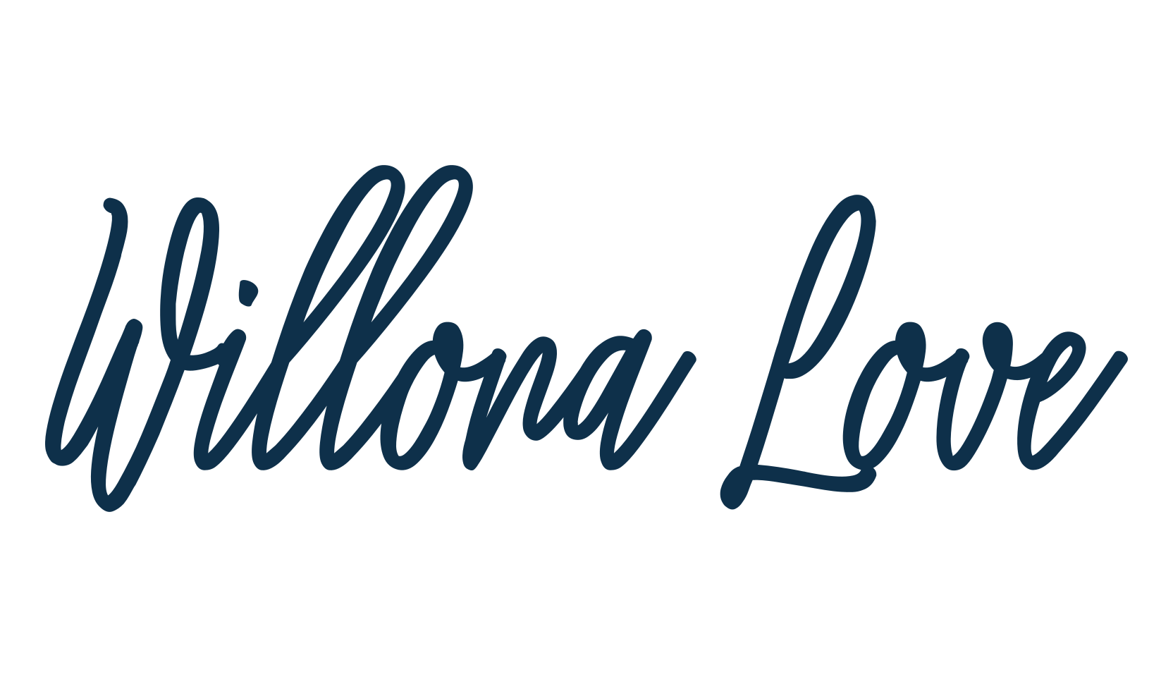 Willona Love, handwriting font preview