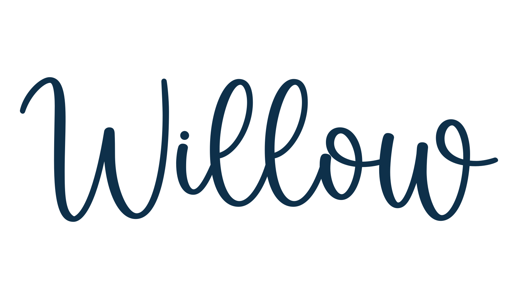 Willow, handwriting font preview