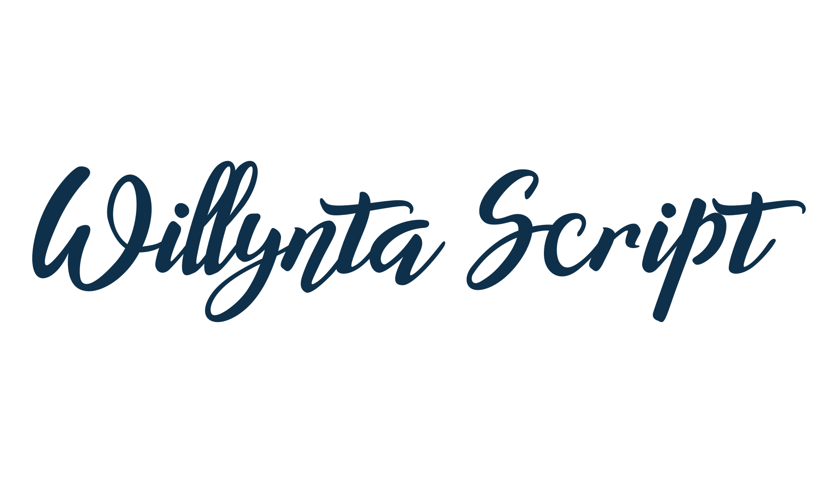 Willynta Script, calligraphy font preview