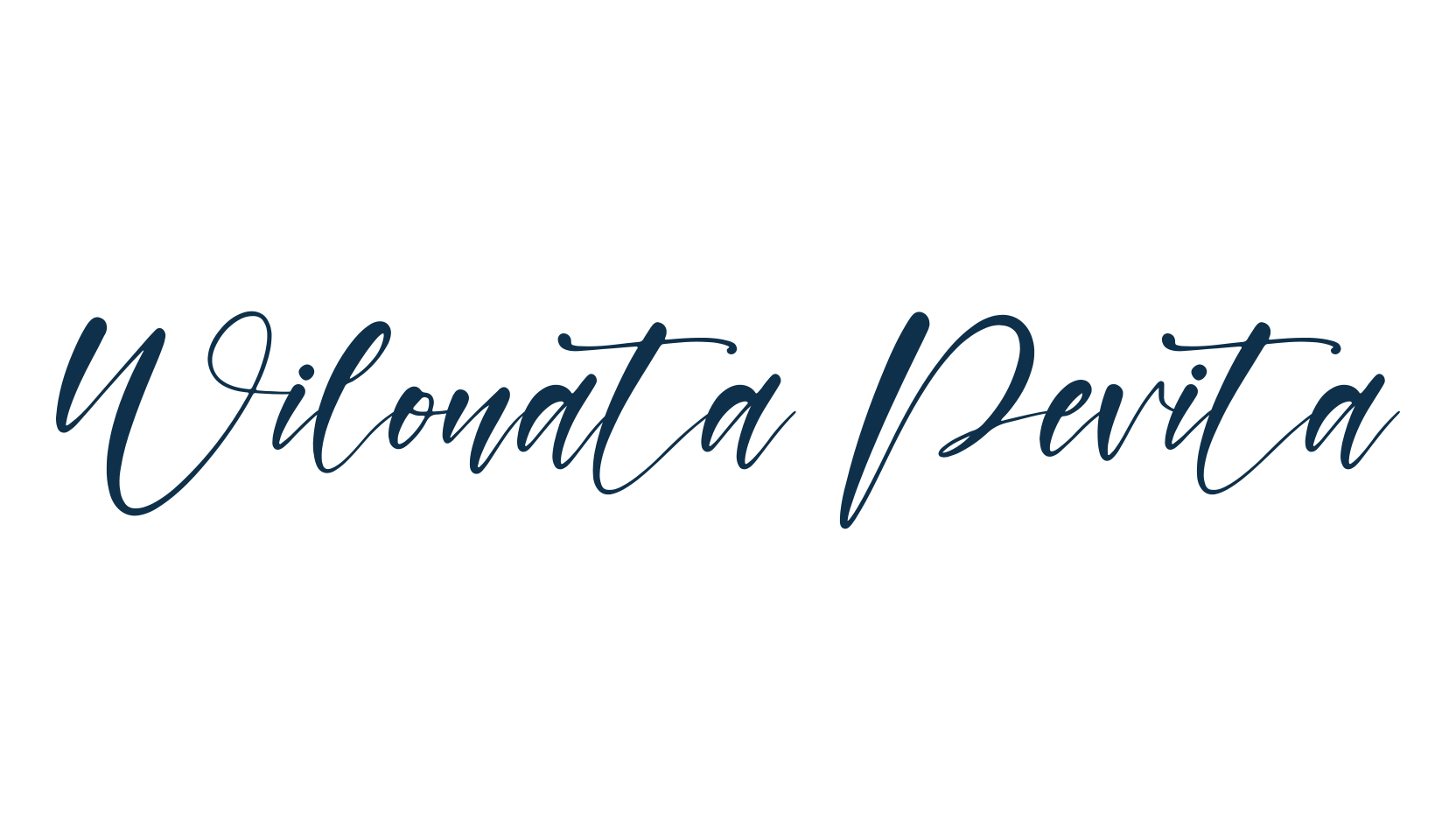 Wilonata Pevita, script handwritten fancy decorative calligraphy font preview