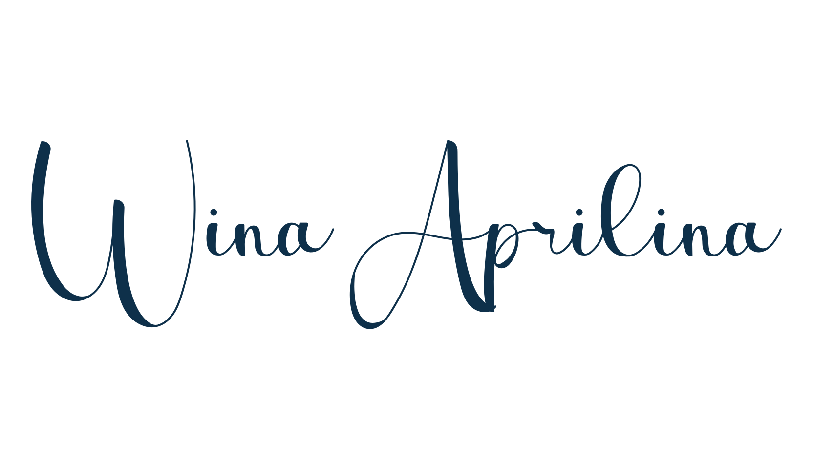 Wina Aprilina, script calligraphy fancy decorative font preview