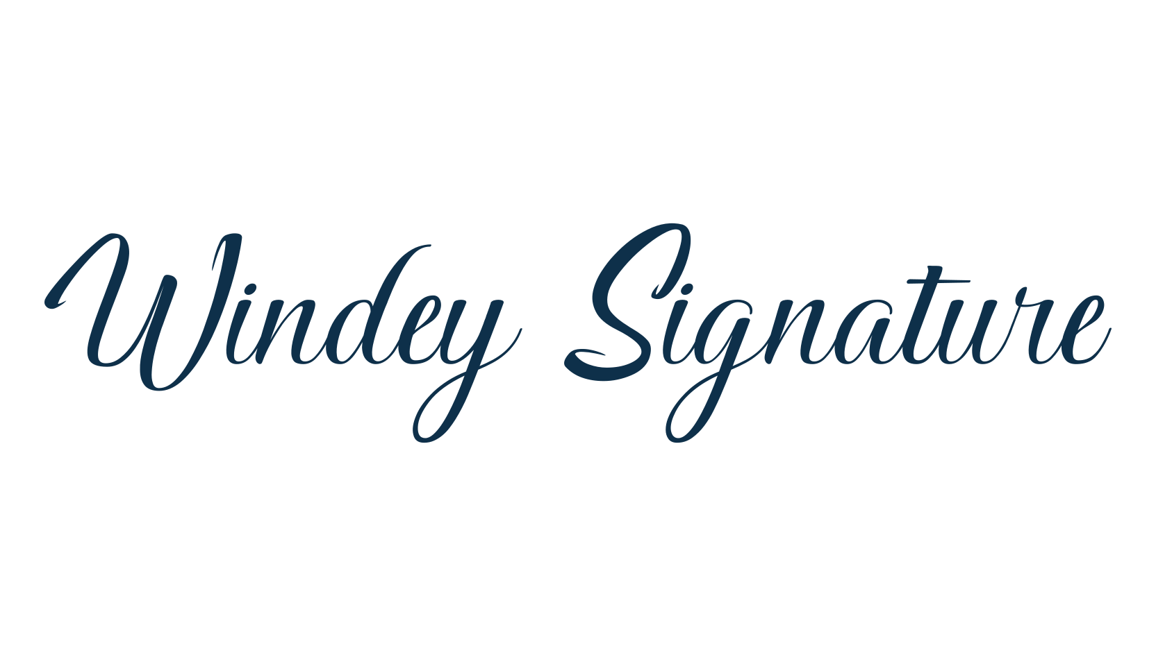Windey Signature, calligraphy font preview