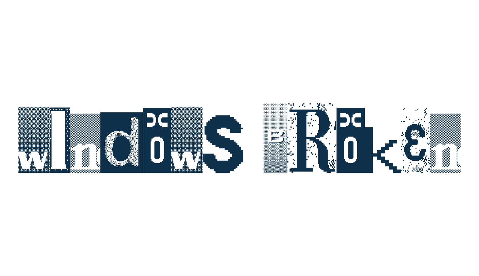 Windows Broken, fancy distorted decorative font preview