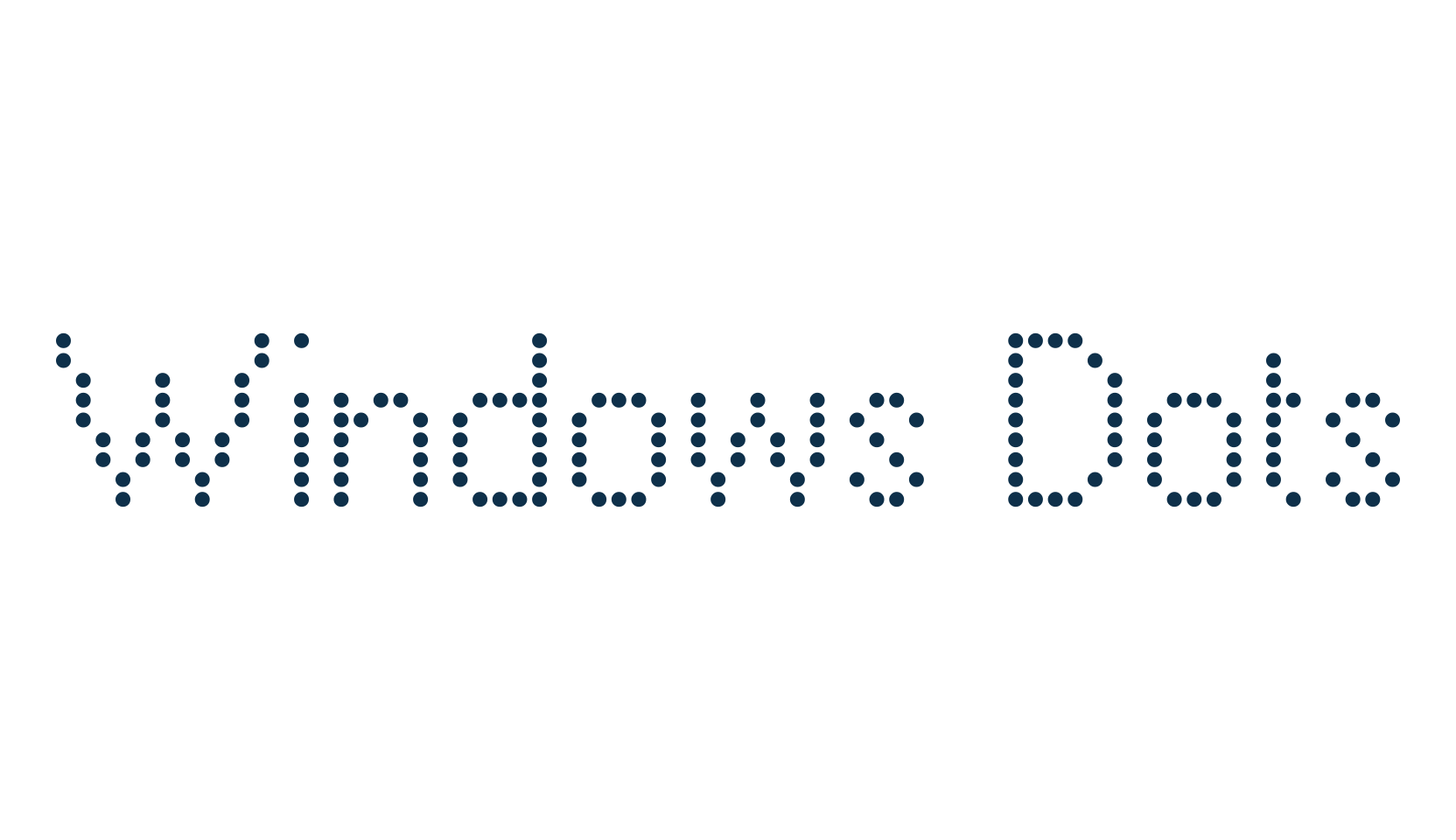 Windows Dots, techno lcd sci-fi font preview