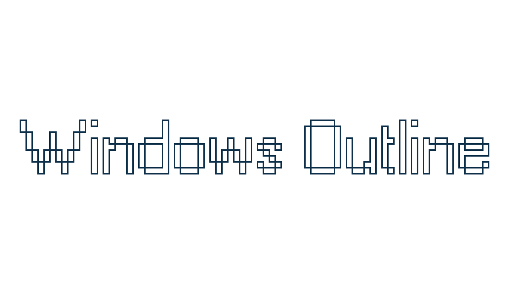 Windows Outline, techno square sci-fi font preview