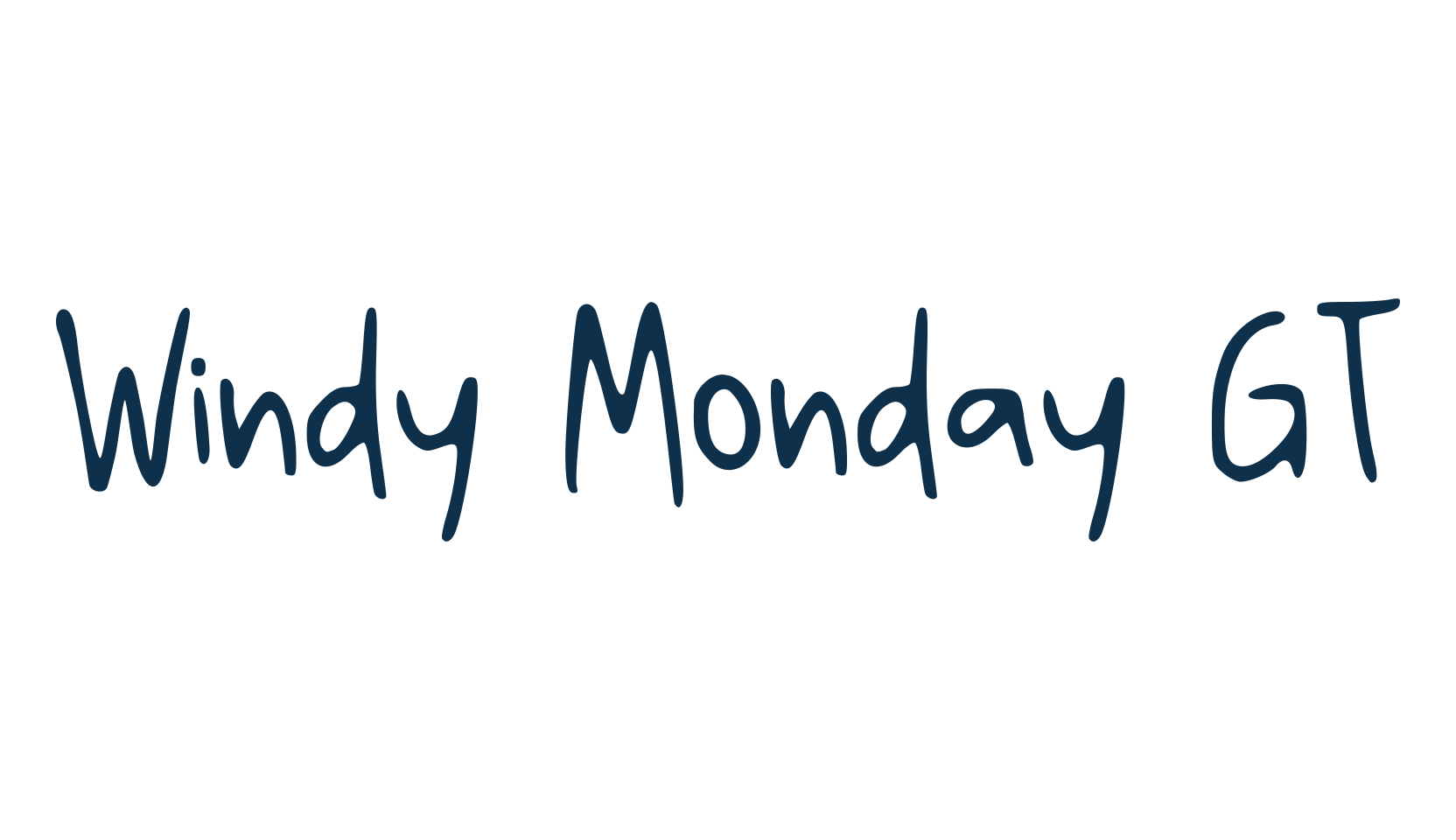 Windy Monday GT, script handwritten fancy decorative calligraphy font preview