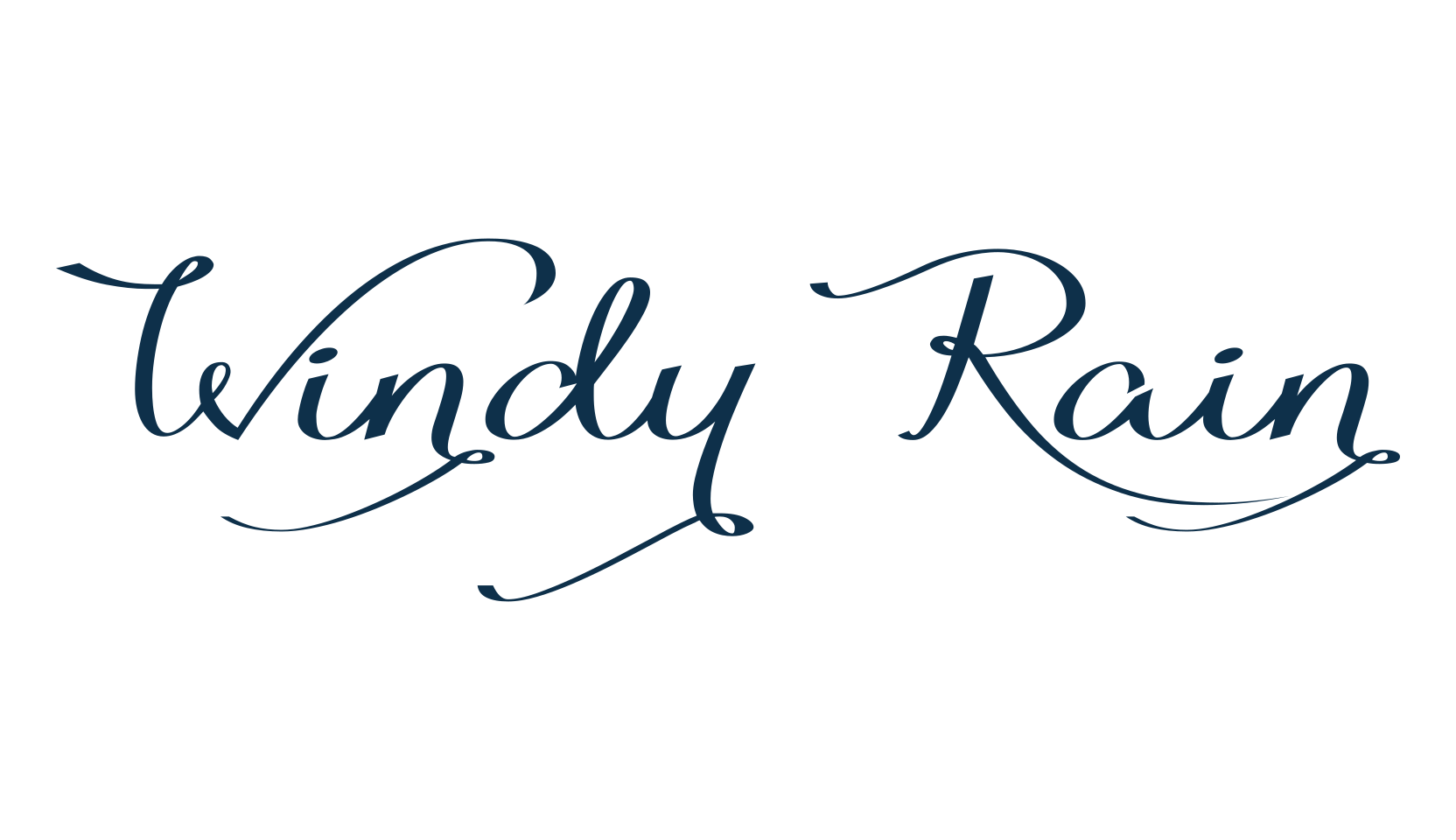 Windy Rain, calligraphy font preview