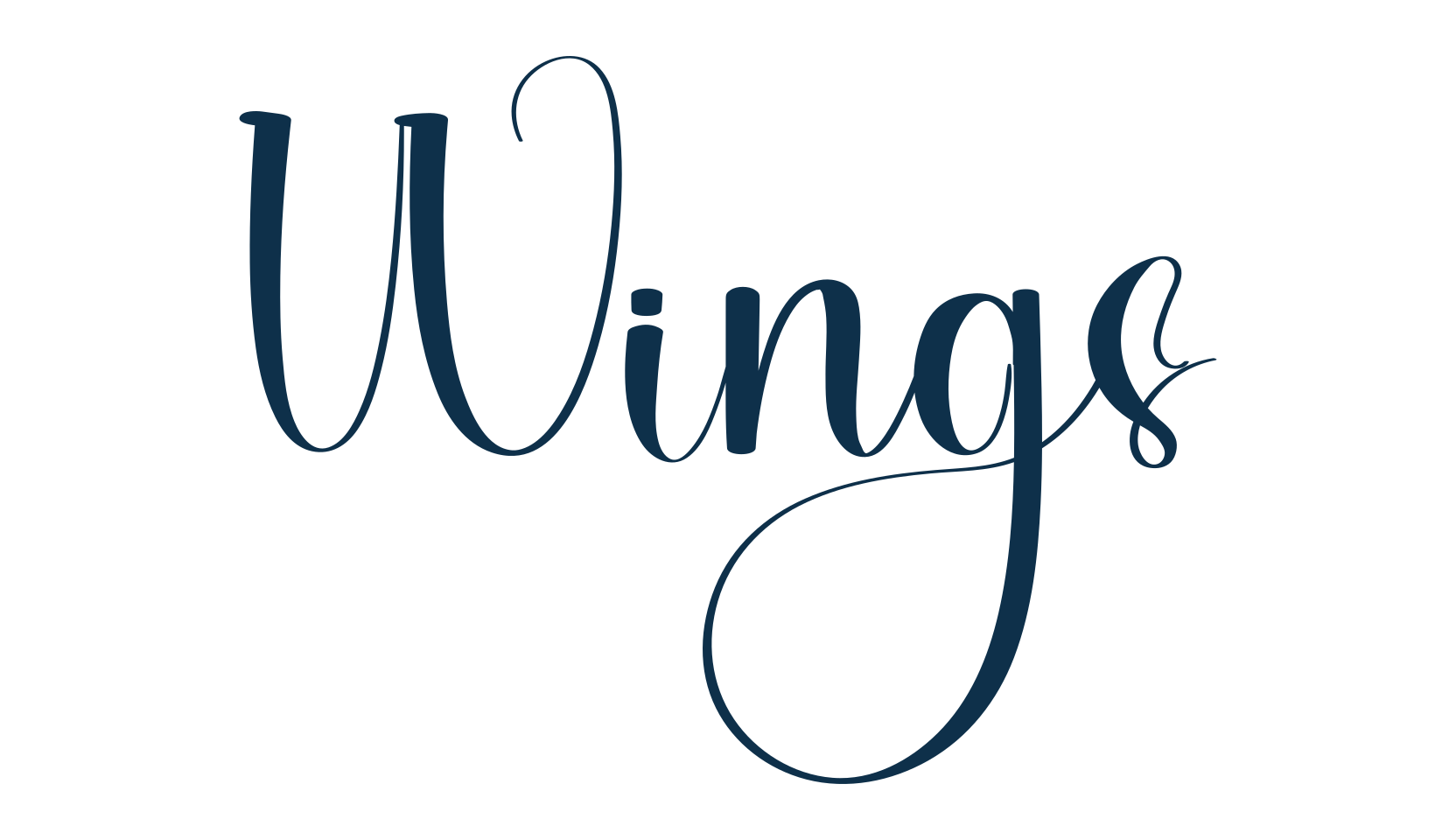Wings, script handwritten fancy decorative calligraphy font preview