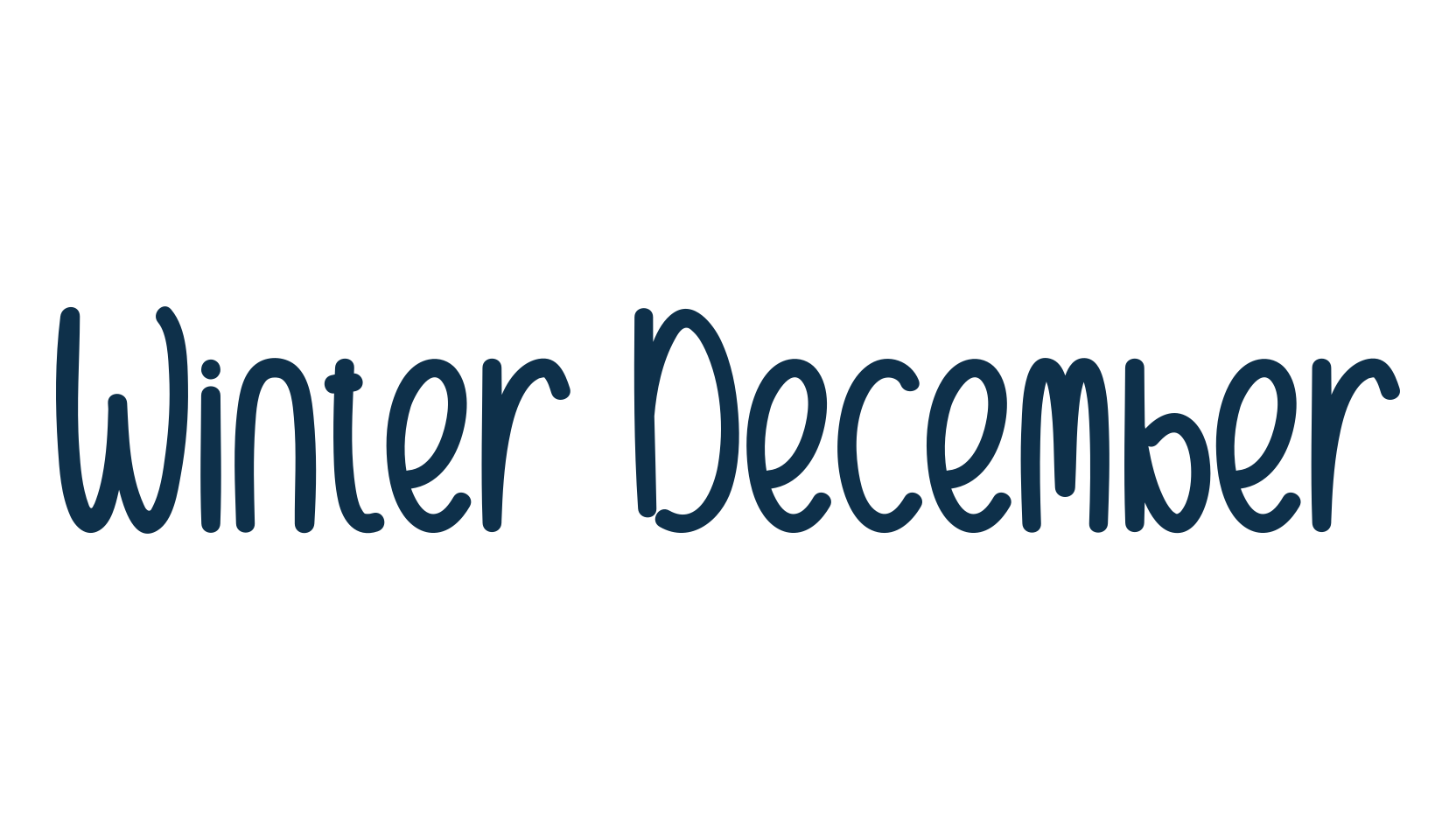 Winter December, fancy various decorative script calligraphy font preview