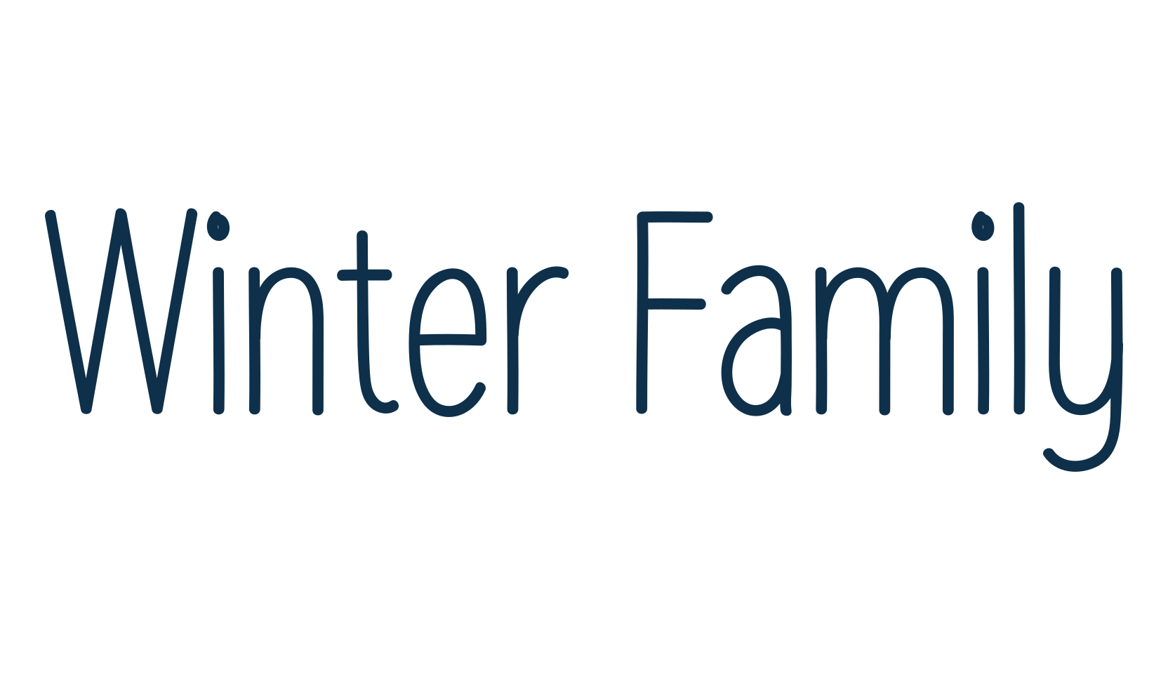 Winter Family, various font preview