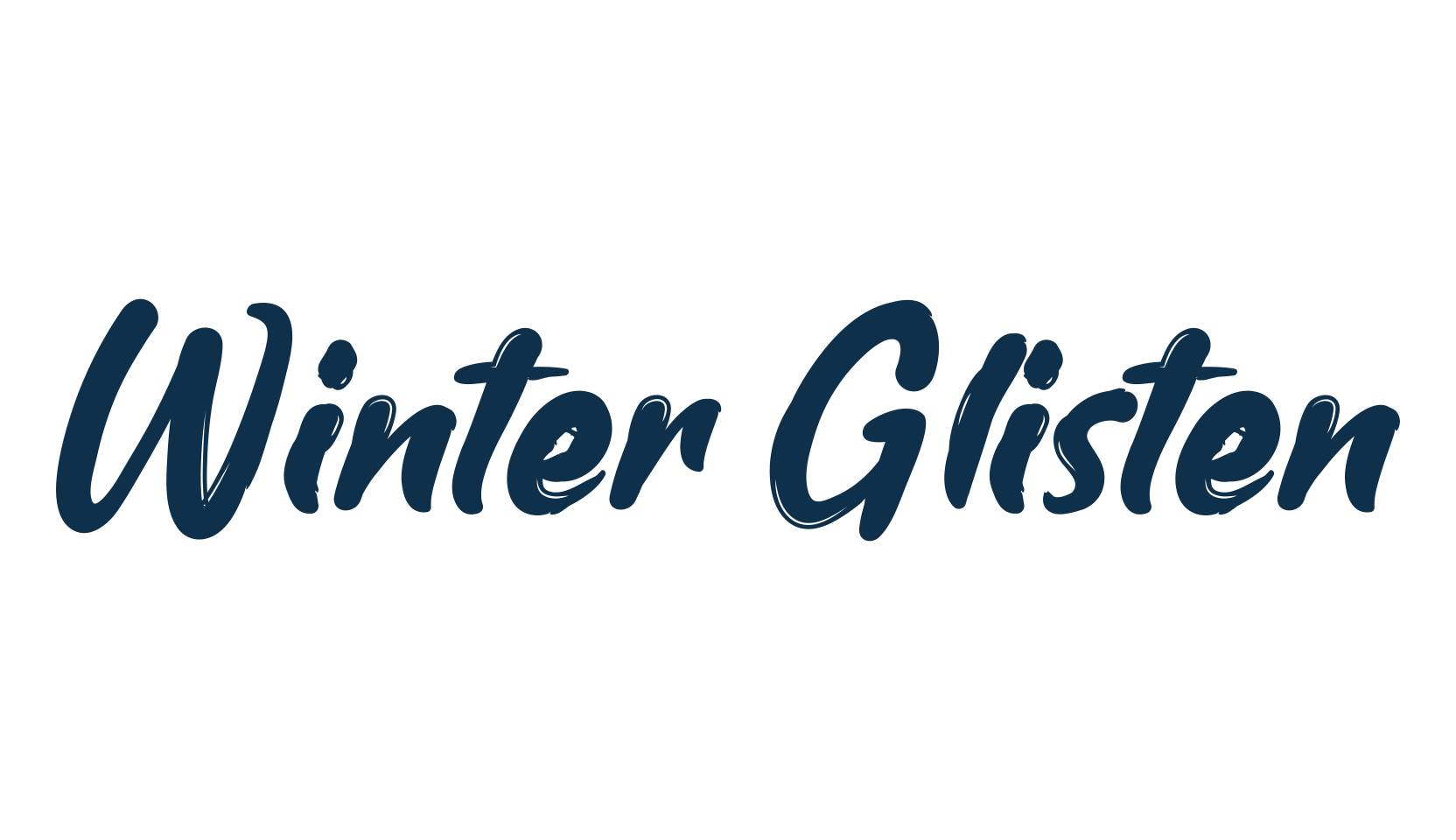 Winter Glisten, script brush fancy decorative calligraphy font preview