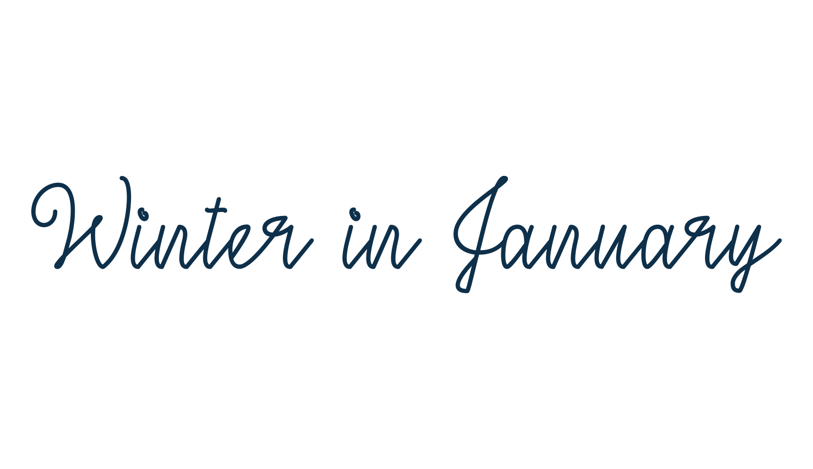 Winter in January, script handwritten fancy decorative calligraphy font preview