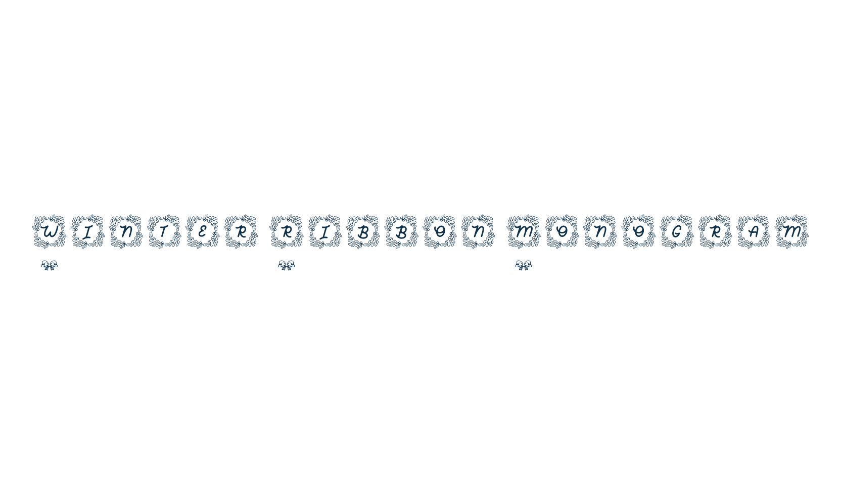 Winter Ribbon Monogram, display market font preview
