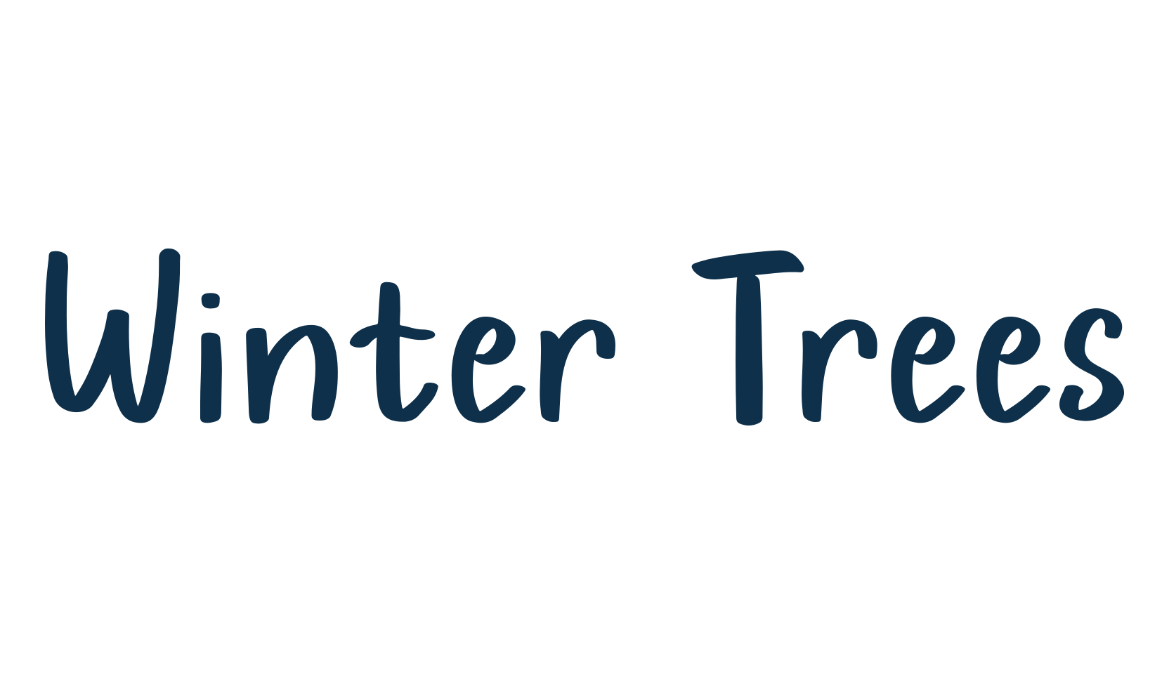 Winter Trees, script handwritten fancy decorative calligraphy font preview