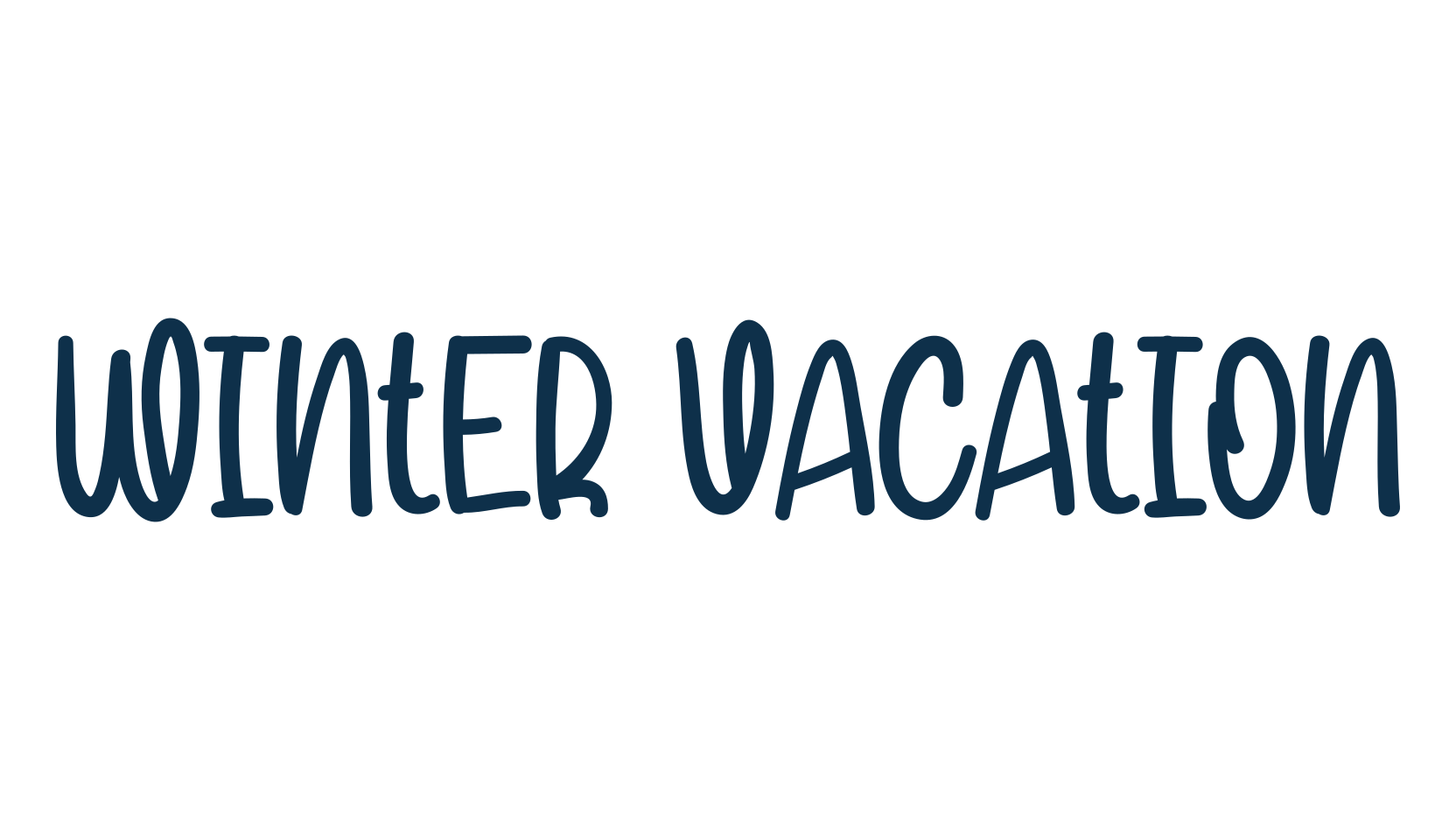 Winter Vacation, handwriting font preview