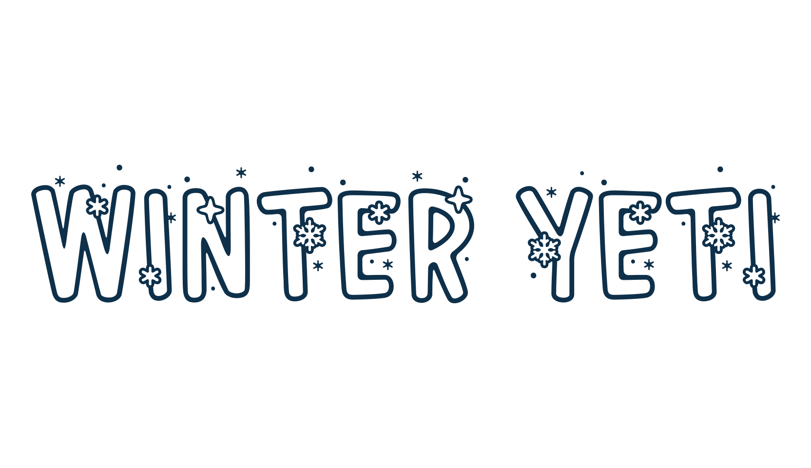Winter Yeti, fancy decorative font preview