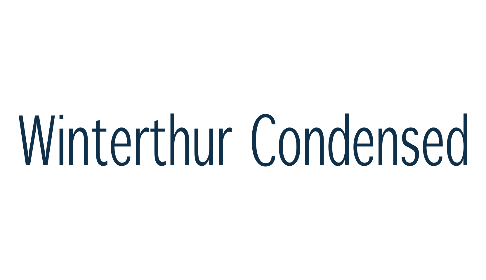 Winterthur Condensed, basic sans serif font preview