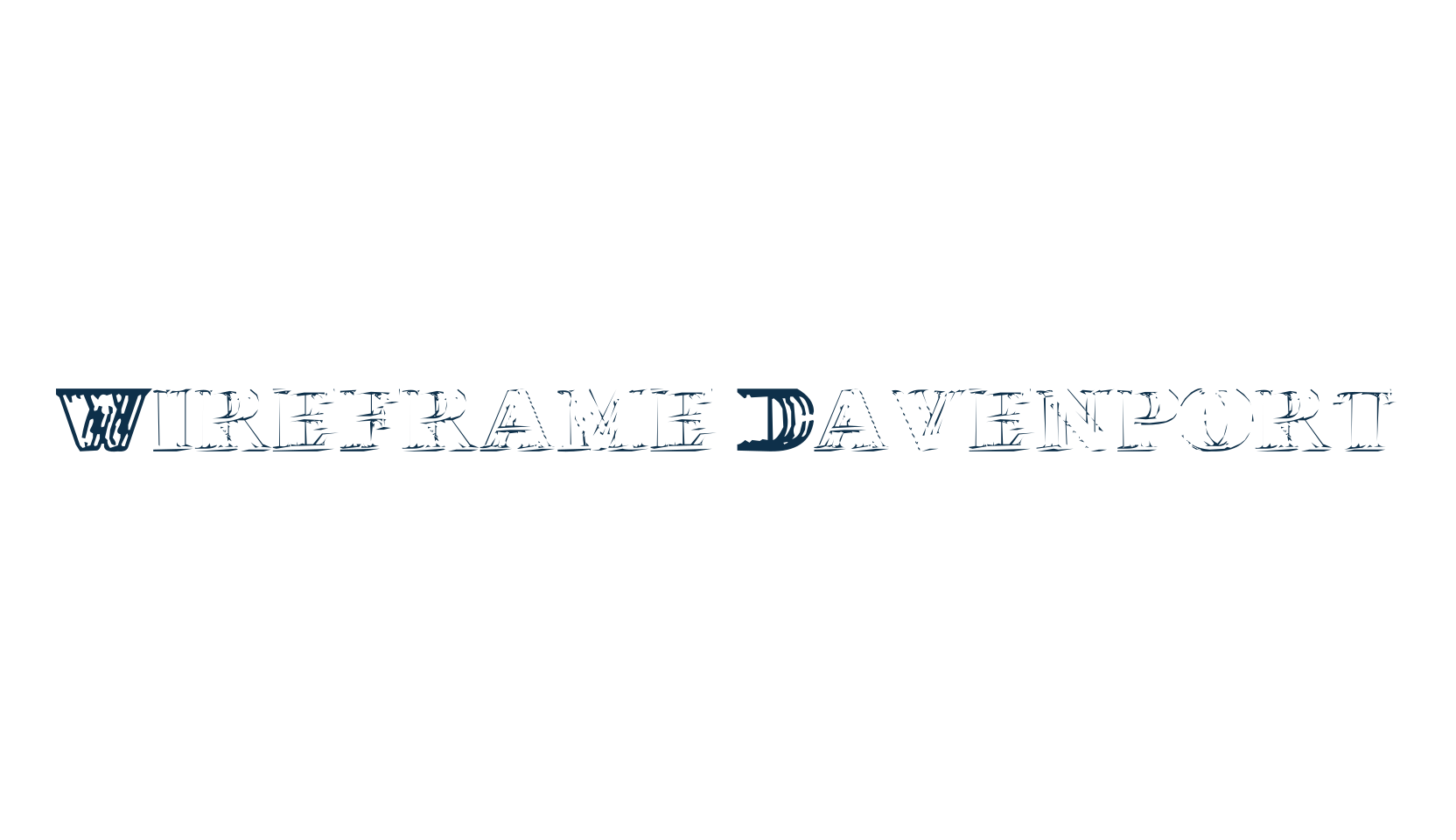 Wireframe Davenport, distorted font preview