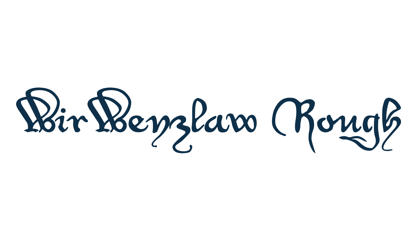 WirWenzlaw Rough, script calligraphy fancy decorative font preview