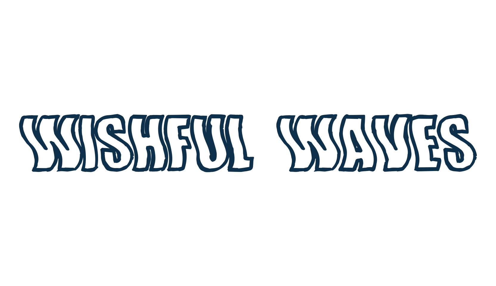 Wishful Waves, fancy distorted decorative font preview