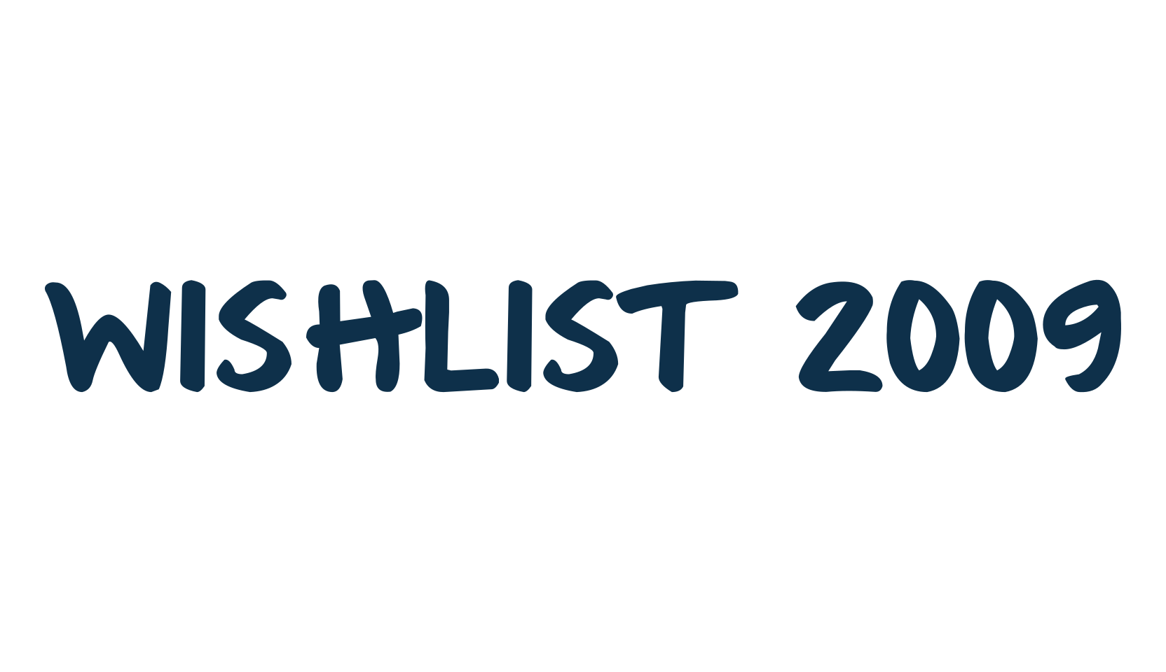 Wishlist 2009, fancy cartoon decorative comic font preview