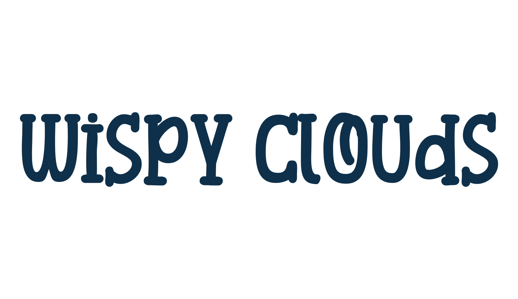 Wispy Clouds, cartoon font preview