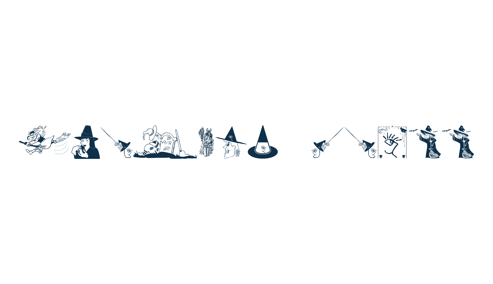 Witches Stuff, fancy decorative font preview