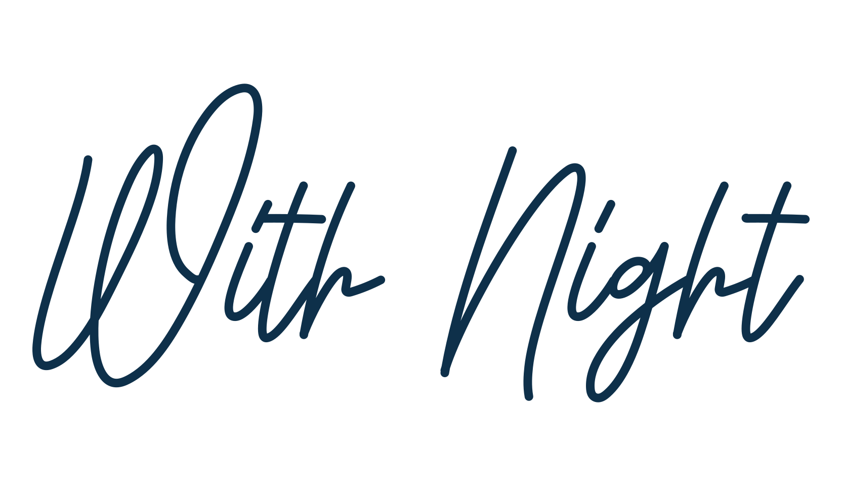 With Night, script handwritten fancy decorative calligraphy font preview