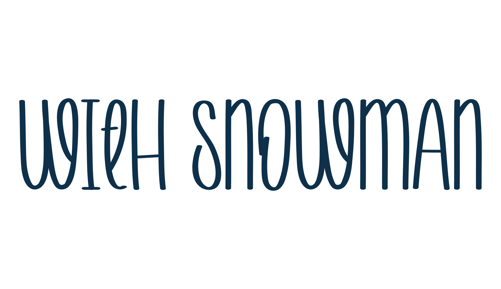 With Snowman, script handwritten fancy decorative calligraphy font preview