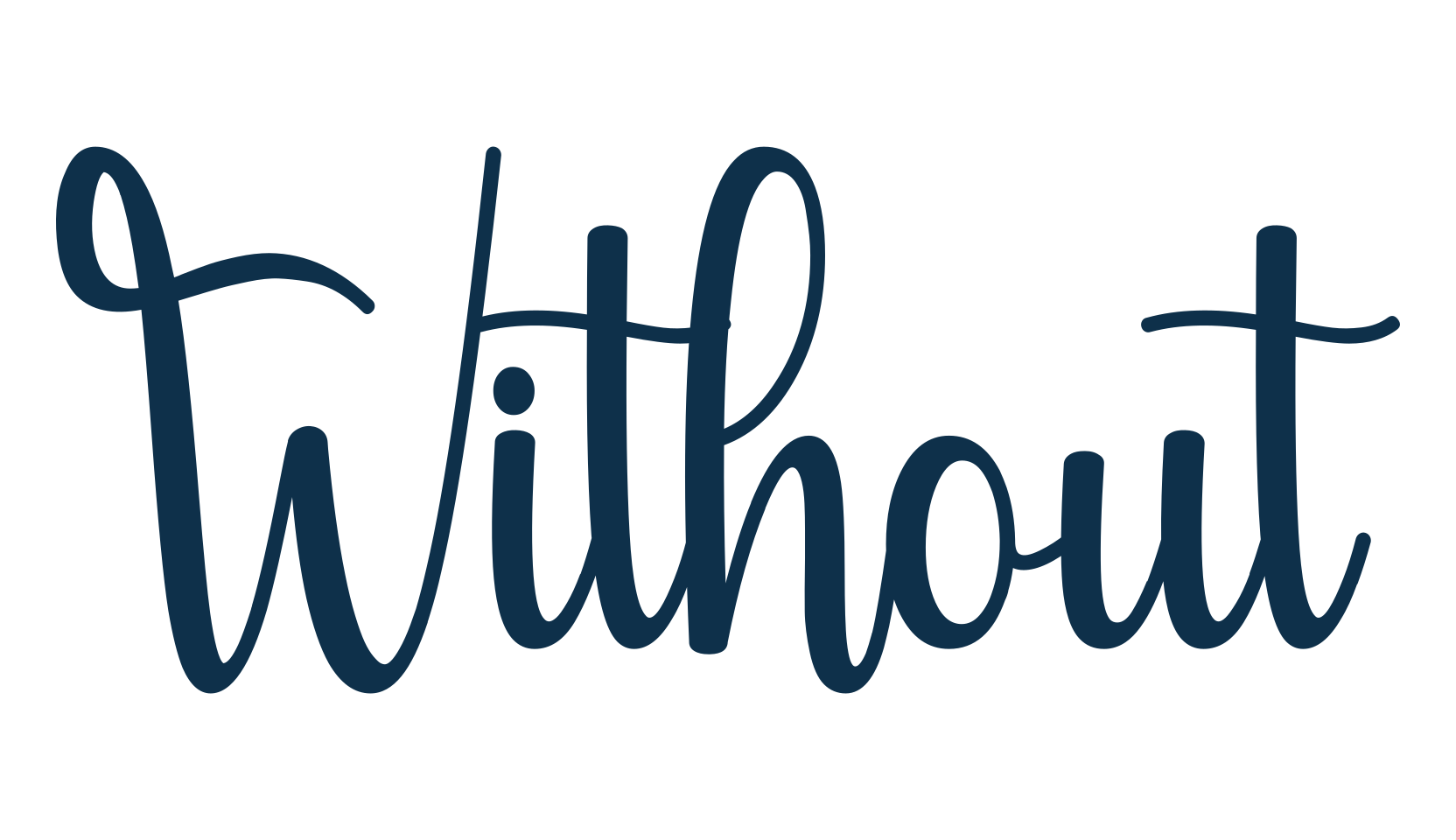 Without, handwriting font preview