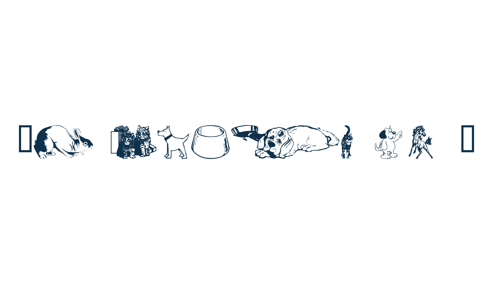 WM Animals 1, display market font preview