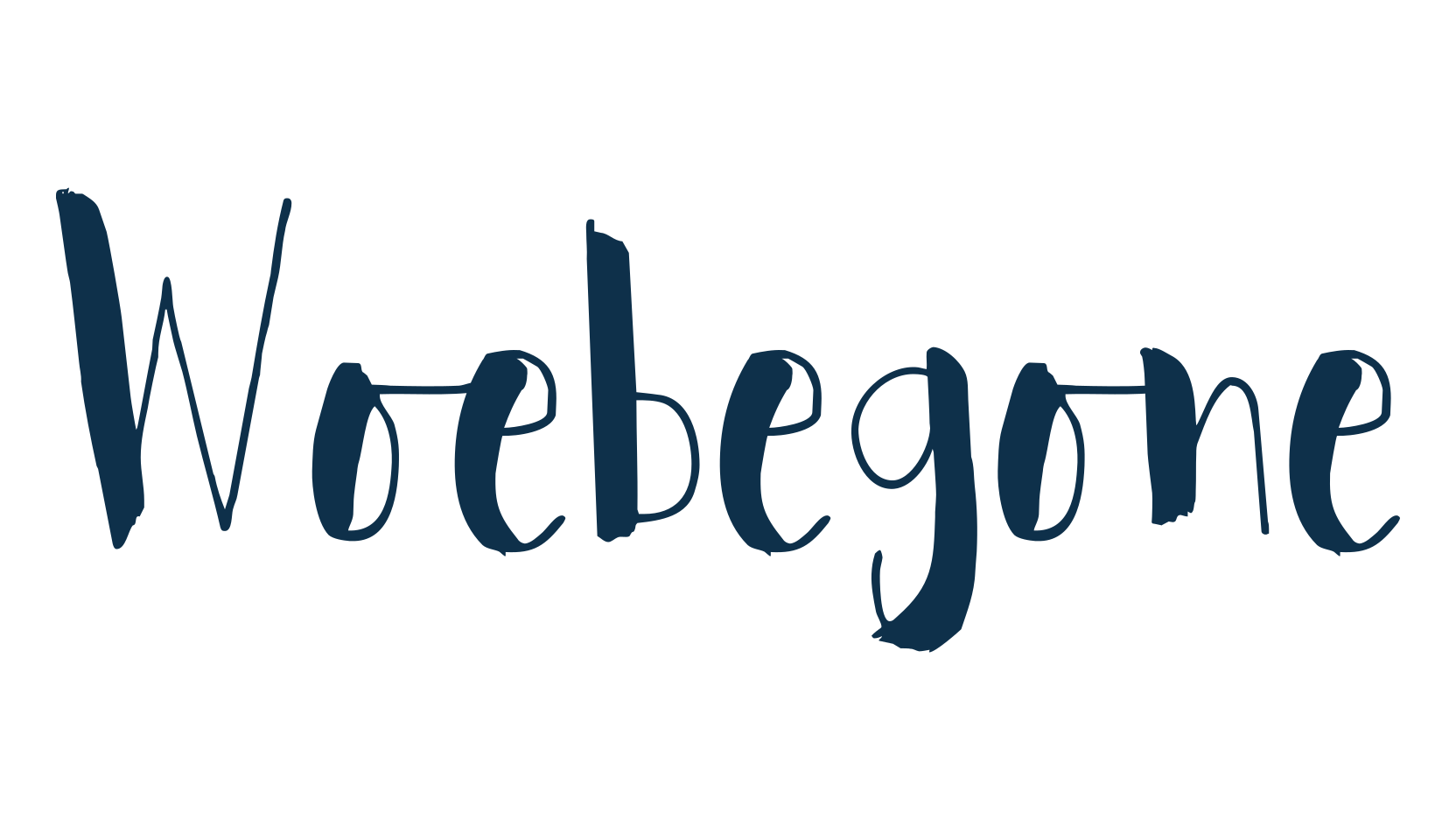 Woebegone, script brush fancy decorative calligraphy font preview