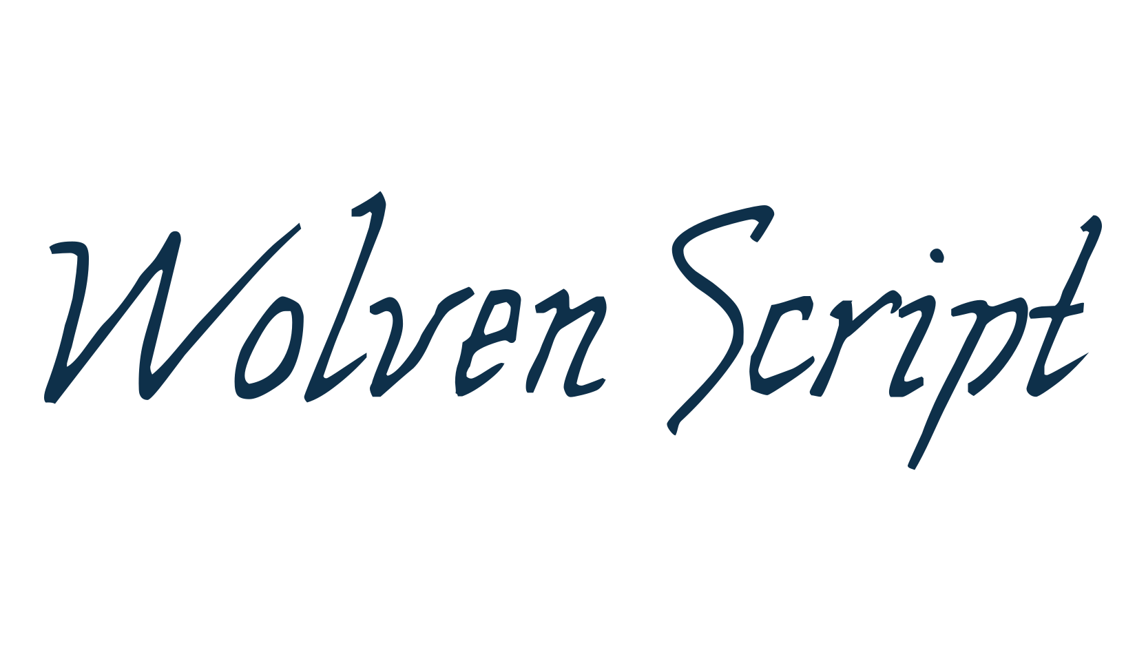 Wolven Script, fancy various decorative script calligraphy font preview