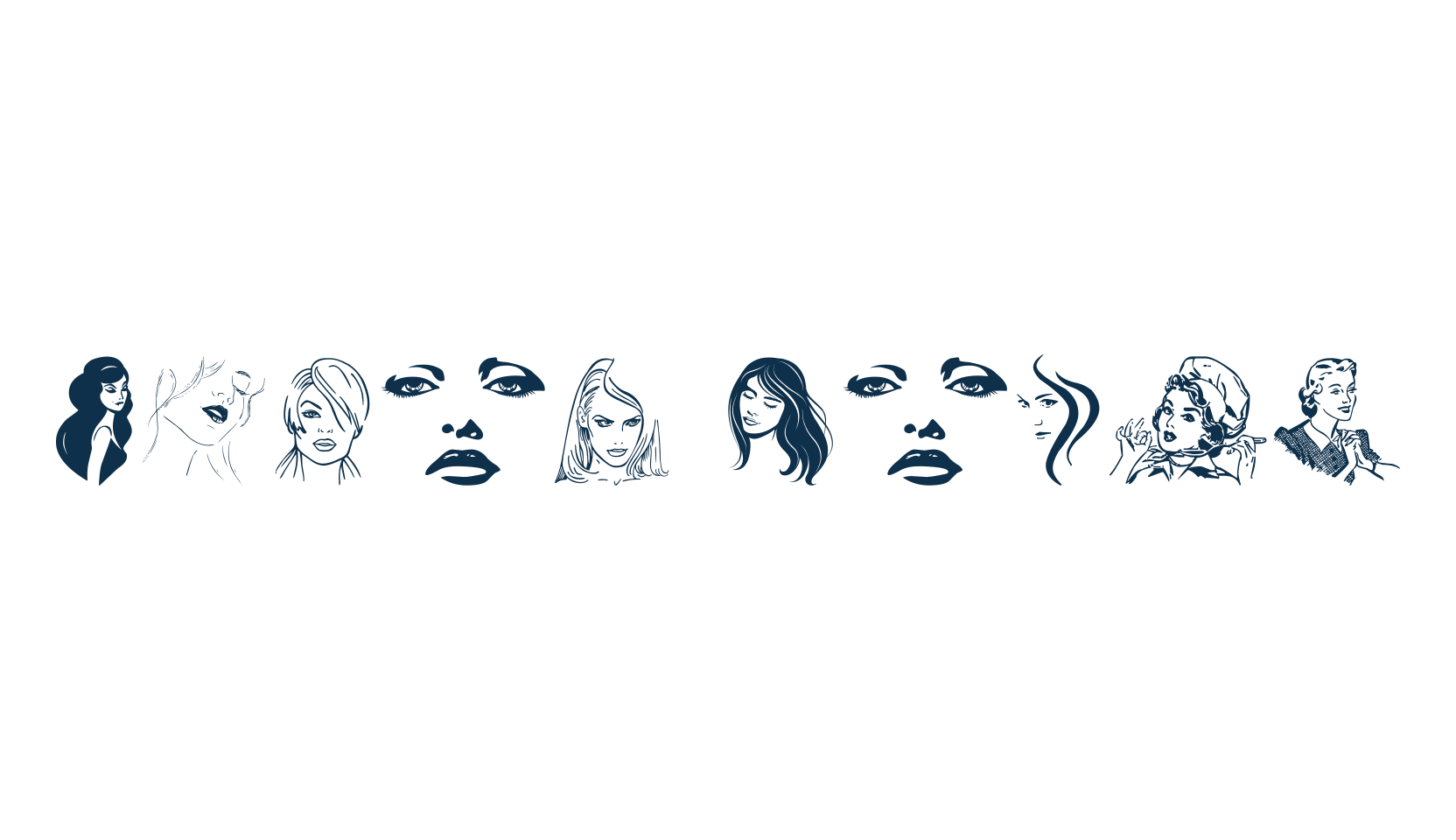 Woman Faces, display market font preview