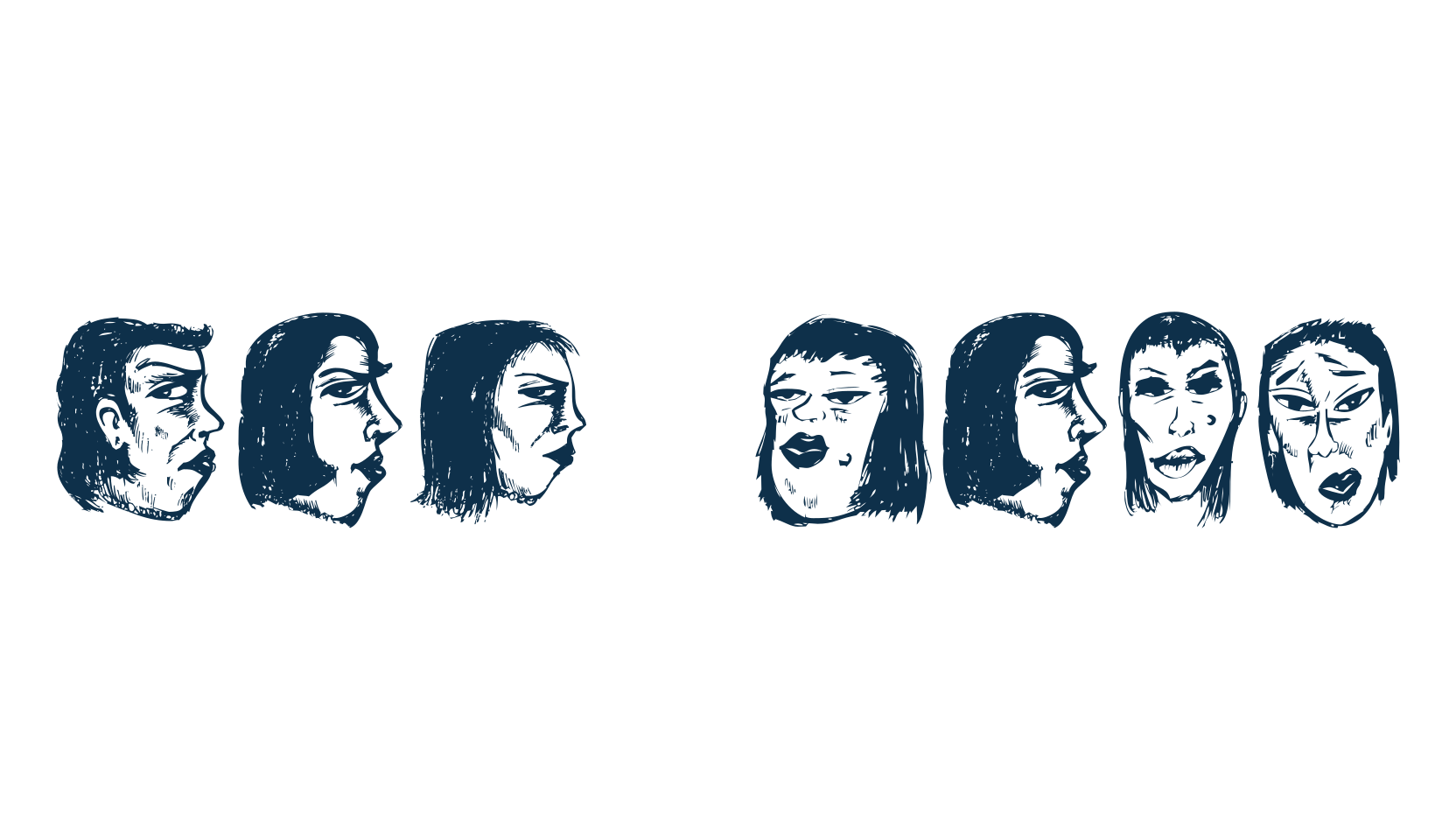 Women Heads, fancy decorative font preview