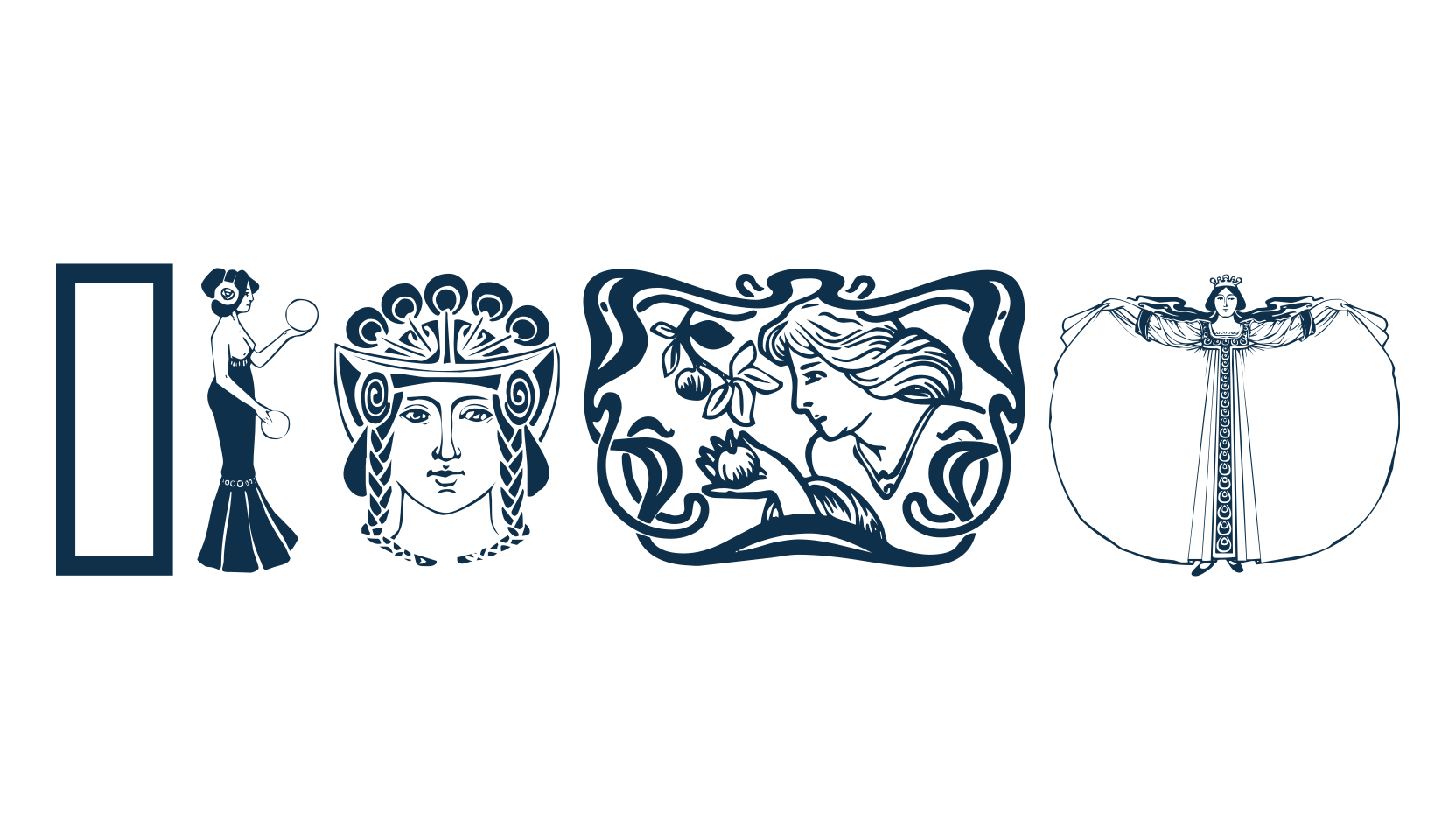 Women (women), fancy decorative font preview