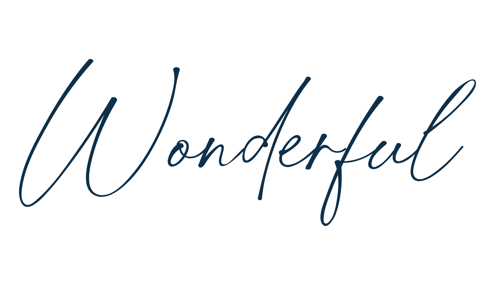 Wonderful, script handwritten fancy decorative calligraphy font preview