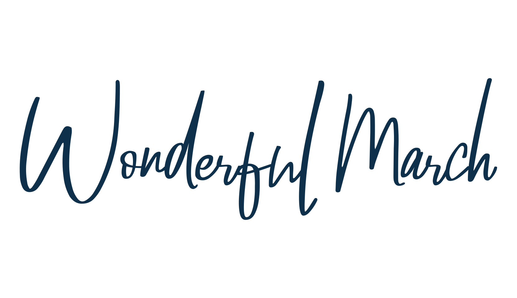 Wonderful March, script handwritten fancy decorative calligraphy font preview
