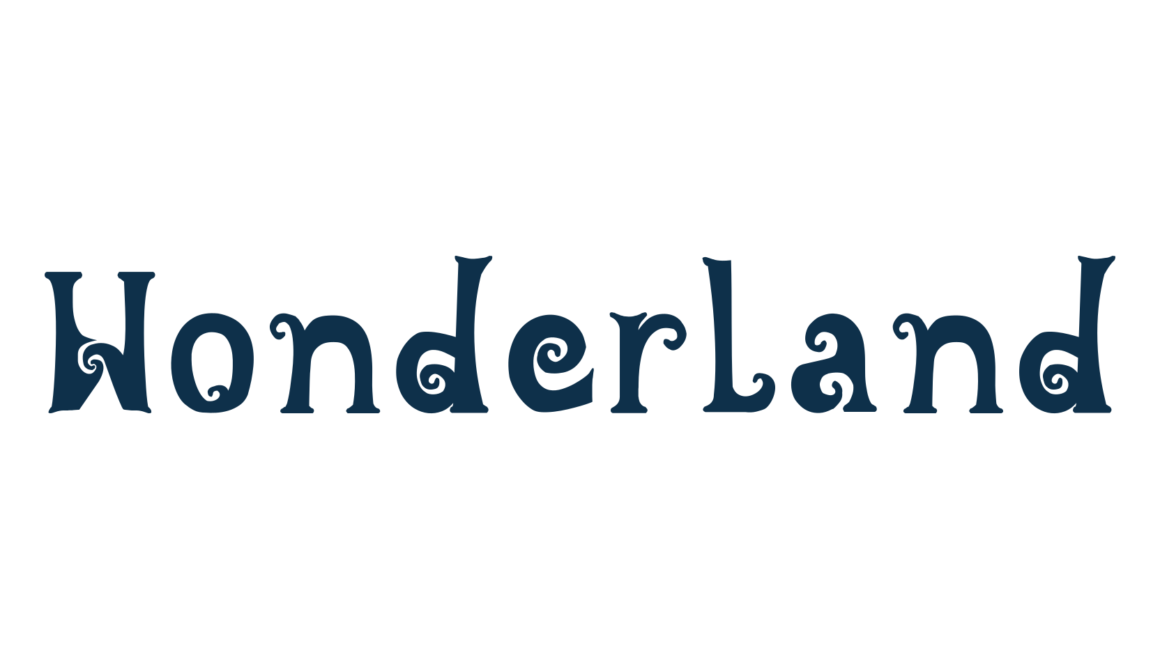 Wonderland (wonderland-3), fancy curly decorative font preview