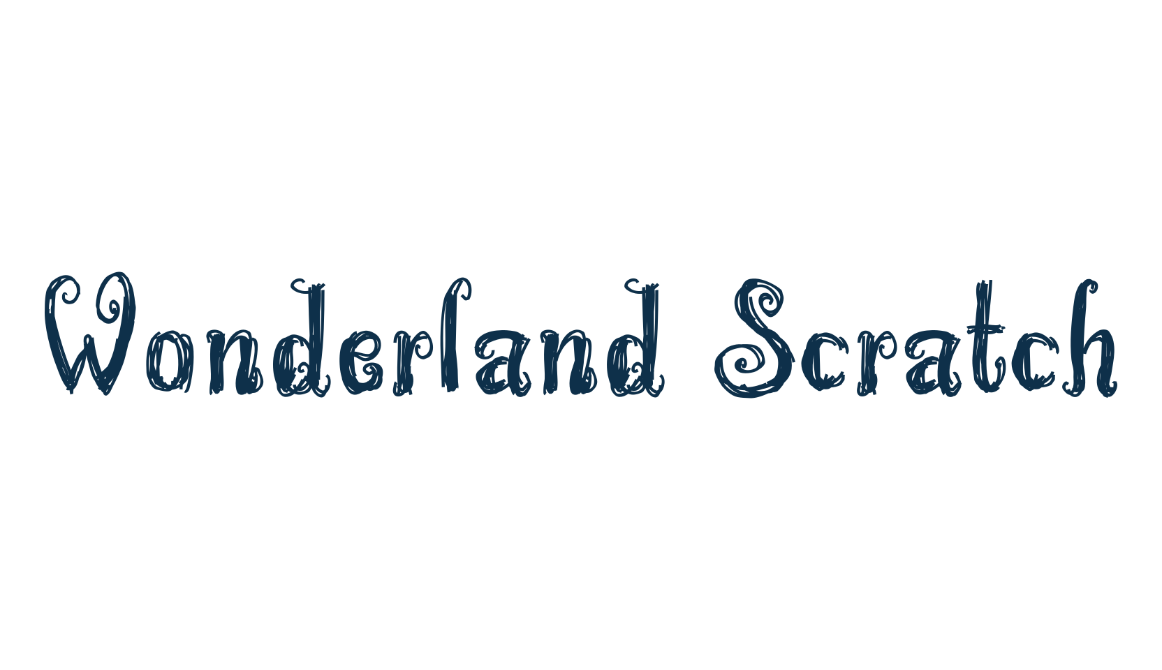 Wonderland Scratch, fancy decorative font preview