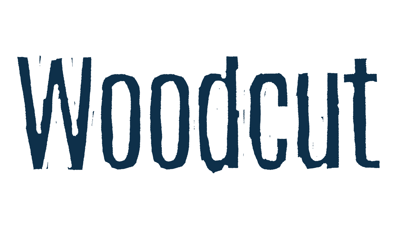 Woodcut, eroded font preview