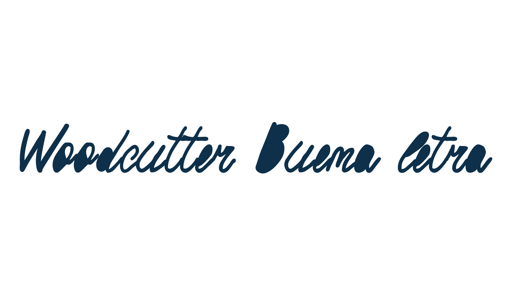 Woodcutter Buena letra, fancy various decorative script calligraphy font preview