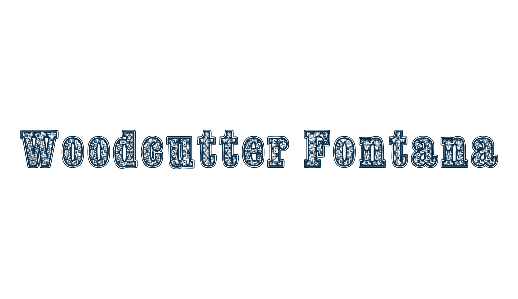 Woodcutter Fontana, fancy decorative font preview