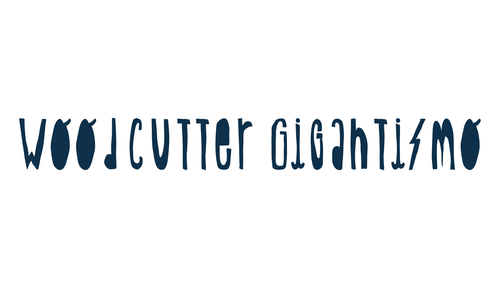 Woodcutter Gigantismo, fancy cartoon decorative font preview