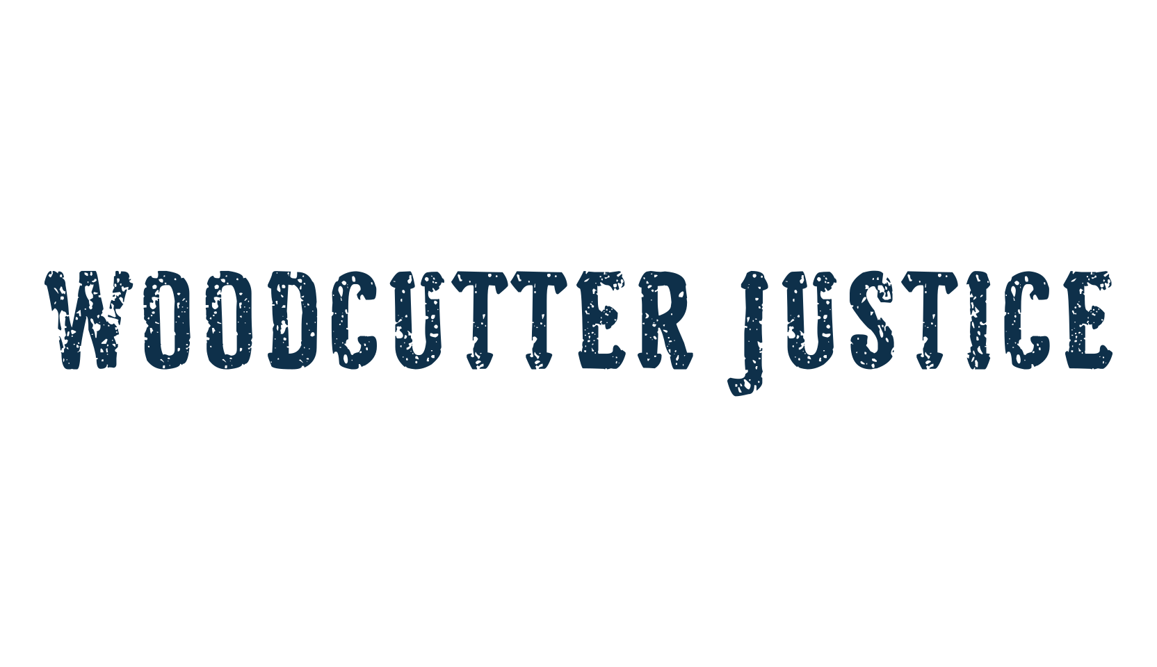 Woodcutter Justice, fancy eroded decorative font preview