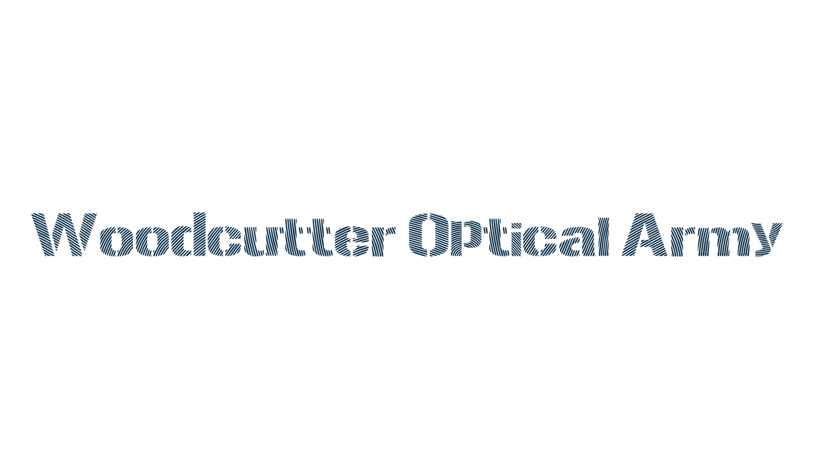 Woodcutter Optical Army, fancy stencil, army decorative font preview