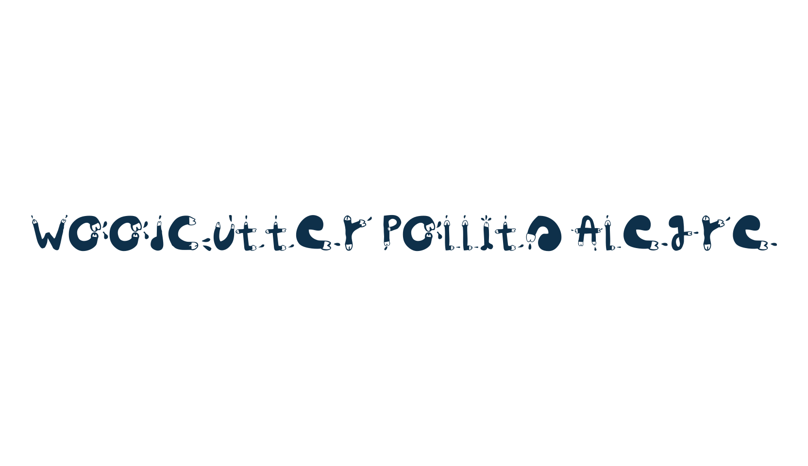 Woodcutter Pollita Alegre, fancy cartoon decorative font preview